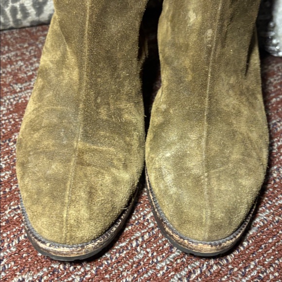 Bottega Veneta olive green brown Suede Heeled Boots classic elegant boot 10.5 - Picture 4 of 15